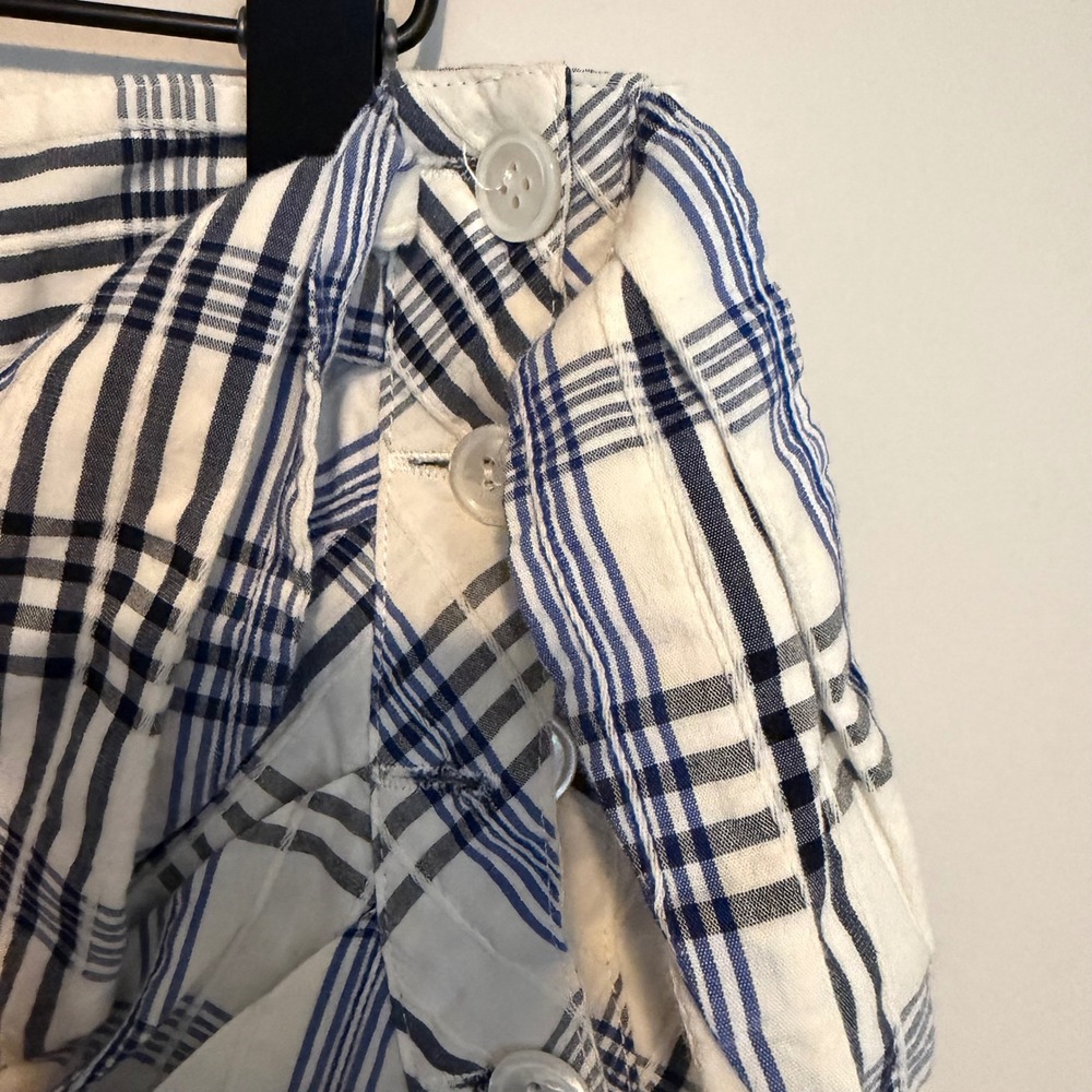 Veronica Beard White and Blue Plaid Ruffle Mini Skirt - Picture 3 of 6